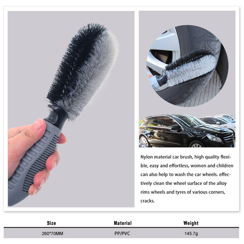 Steel and Alloy Wheel Cleaning Brush Rim Cleaner Tire Brush Washing Tool for Car and Bike