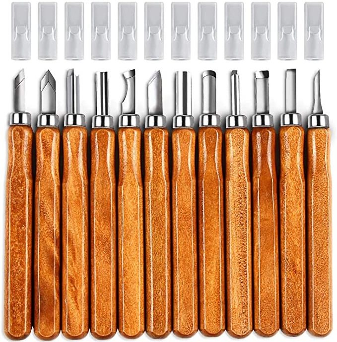 Wood Carving Knife Set - 20 PCS Hand Carving Tool Set for DIY Sculpture Carpenter Experts & Beginners