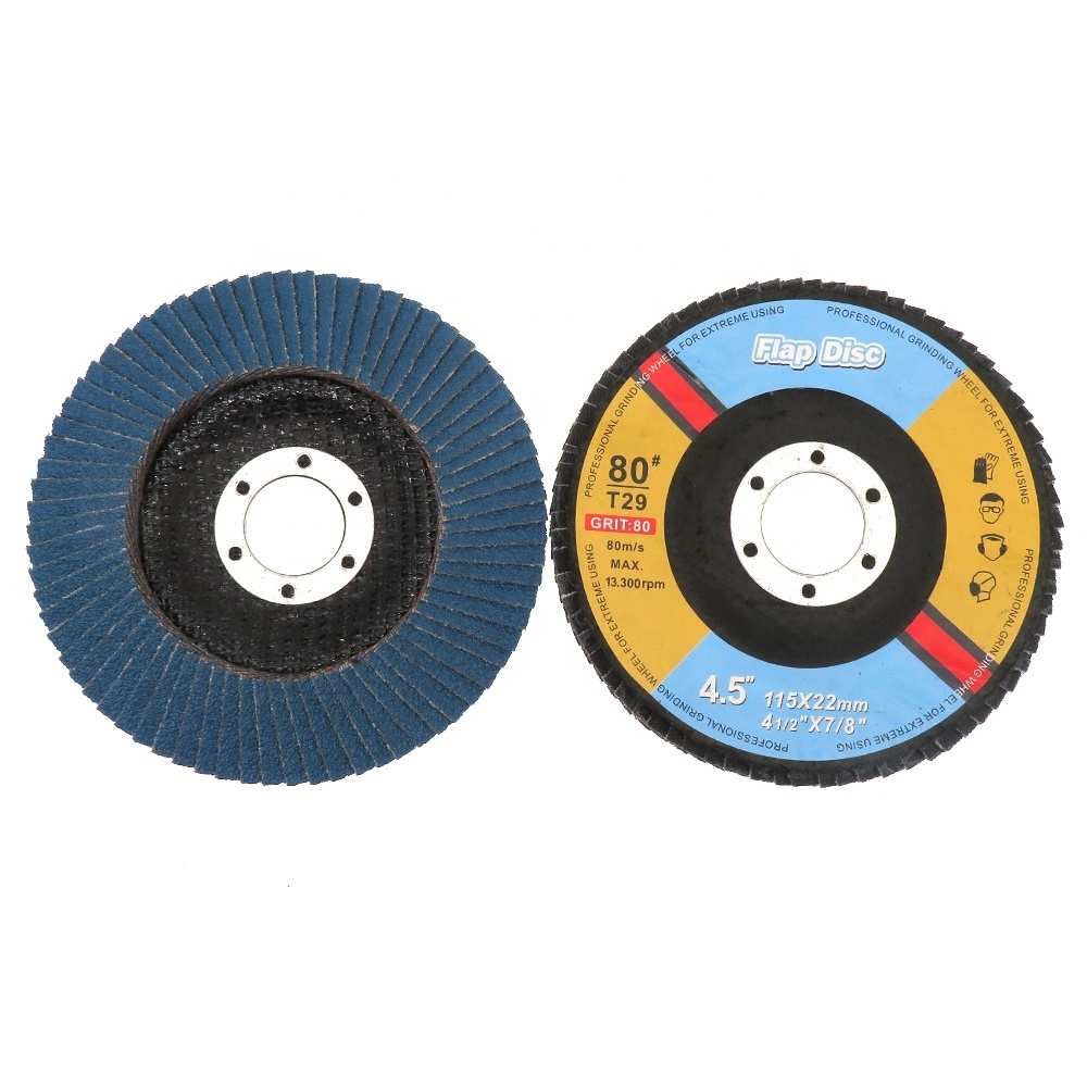 Fast Shipping 115mm 80 Grit Blue Flap Disc 4.5 inch Abrasive Zirconia Grinding Wheel for Metal and Stainless Steel