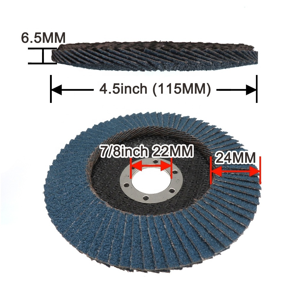 Fast Shipping 115mm 80 Grit Blue Flap Disc 4.5 inch Abrasive Zirconia Grinding Wheel for Metal and Stainless Steel