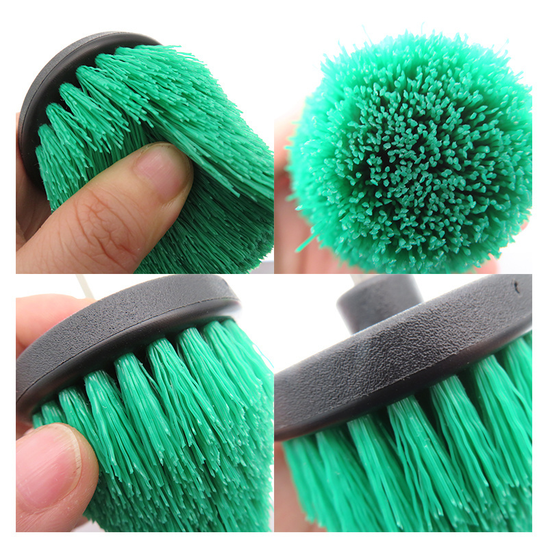 2.5 Inch Electric Conical Cleaning Brush Cone-Shaped Head Cleaning Brush Dark Green Drill Cleaning Brush for Bathtub Carpet