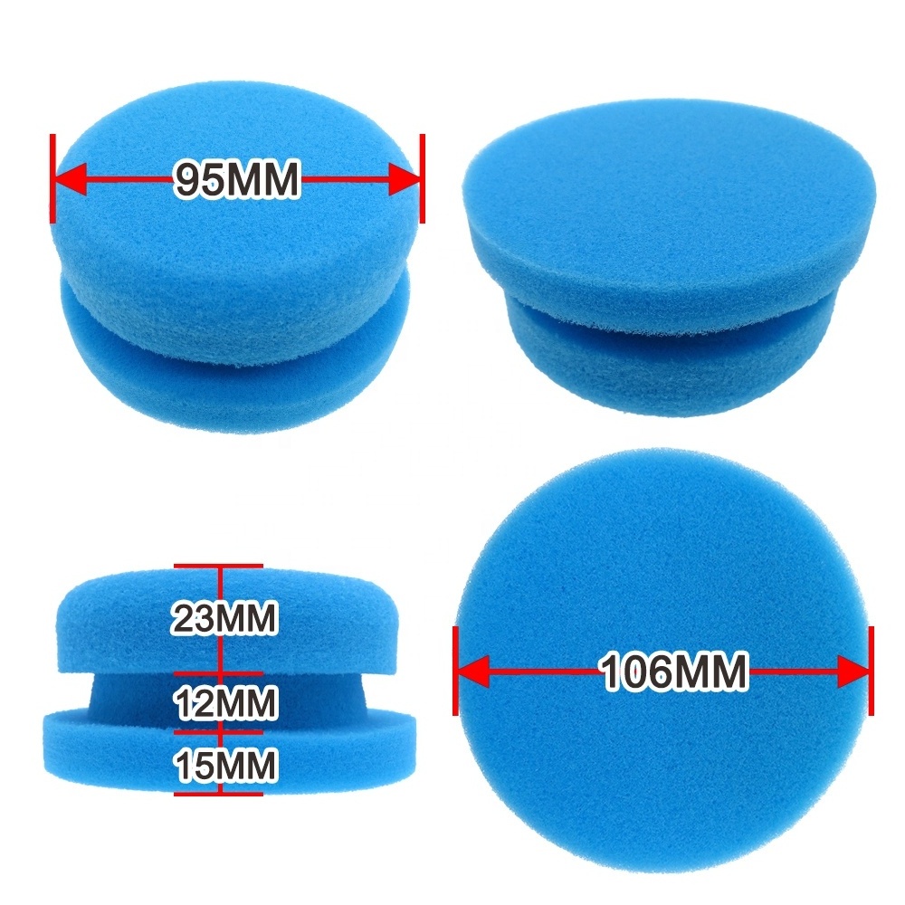 3Pcs Blue Microfiber Cleaning Cloth Soft Microfiber Car Wash Towel Auto Polishing and Waxing Sponge Set