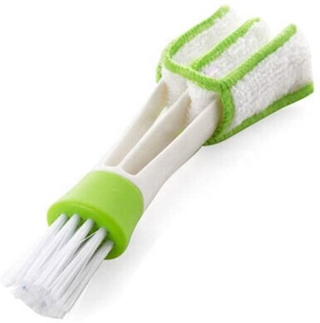 Portable Double Ended Brush Car Air Conditioner Vent Slit Cleaner Brush Instrumentation Dusting Blinds Keyboard Cleaning Brush