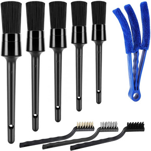 9pcs Car Soft Detailing Brush Interior Cleaning Brush Kit Vent Cleaning Brush For Cleaning Dashboard Engine