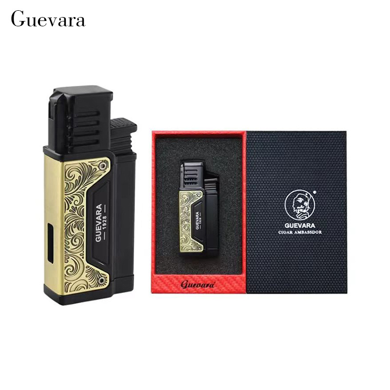 Guevara classic styles metal butane one jet torch cigar lighter with punch cigar accessories lighter