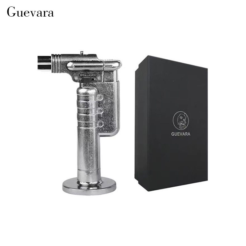 Guevara full metal gas smoking gun lighter two styles one blue fire lighter