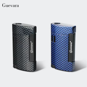 Travel modern Windproof one jet flame carbon fiber lighter with punch press lighters