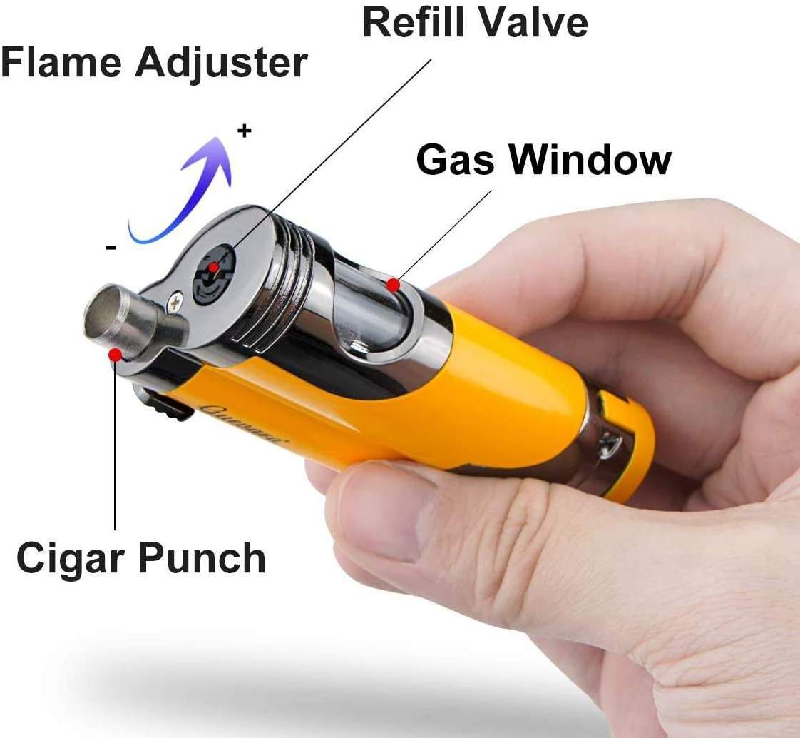 hot sell slim refillable metal lighter double windproof butane torch lighters