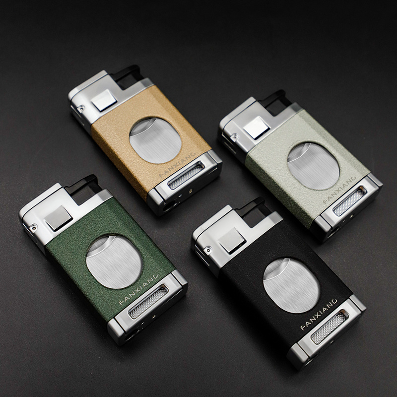 New Multifunctional Portable Zinc Alloy Cigar Accessories Cigar Lighter Cutter Combo