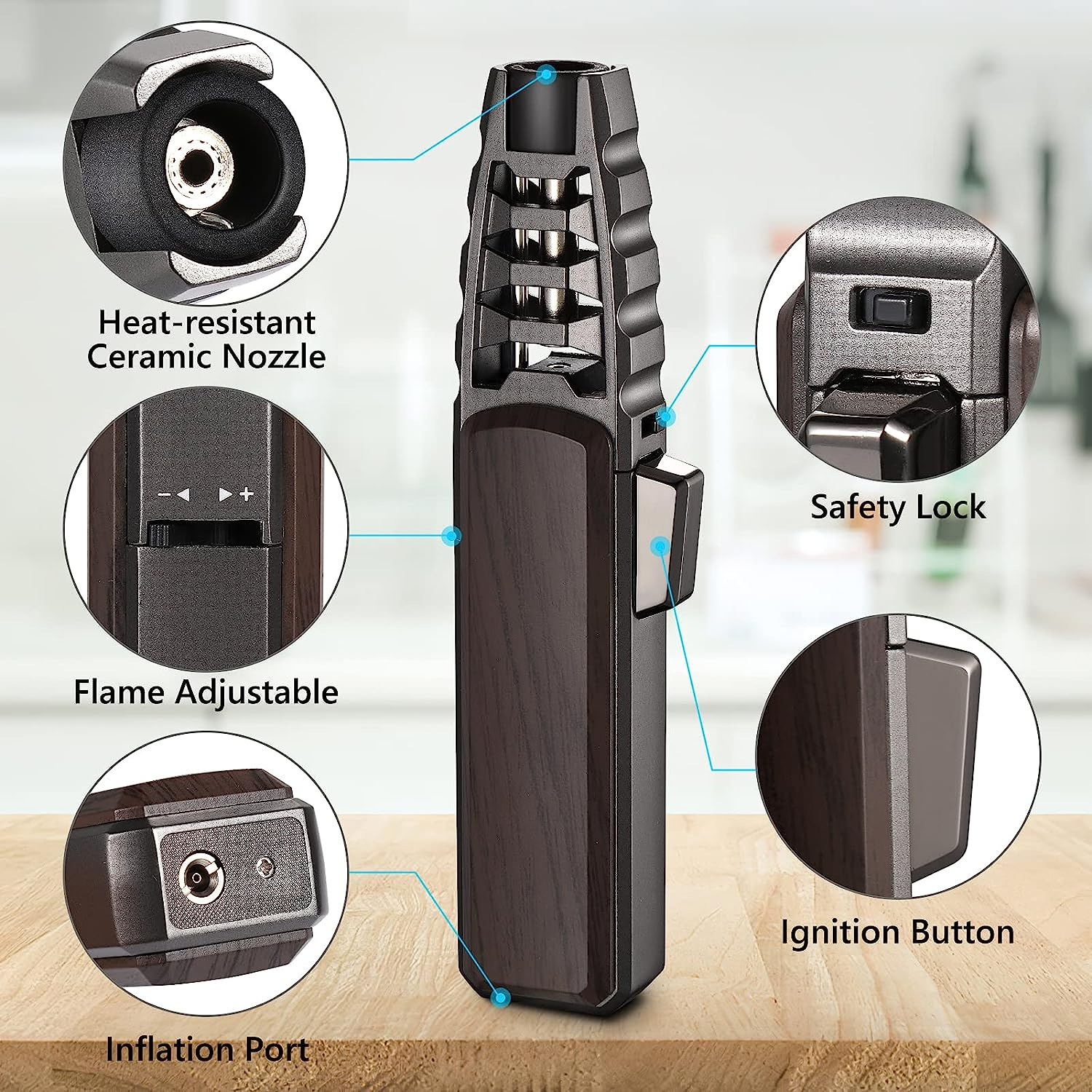 Customize heavy duty premium torch lighter jobon jet lighter windproof cigar lighter