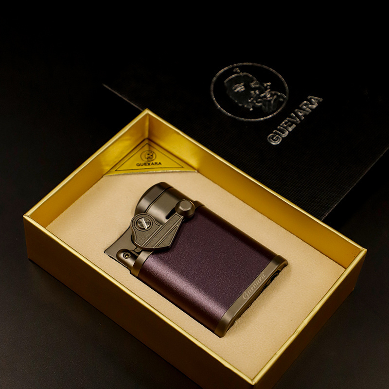 Adjustable flame premium luxury cigar lighter smooth surface engraved lighter