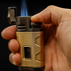 FANXIANG New Pocket Adjustable Flame Butane lighter visible window Cigar Lighter