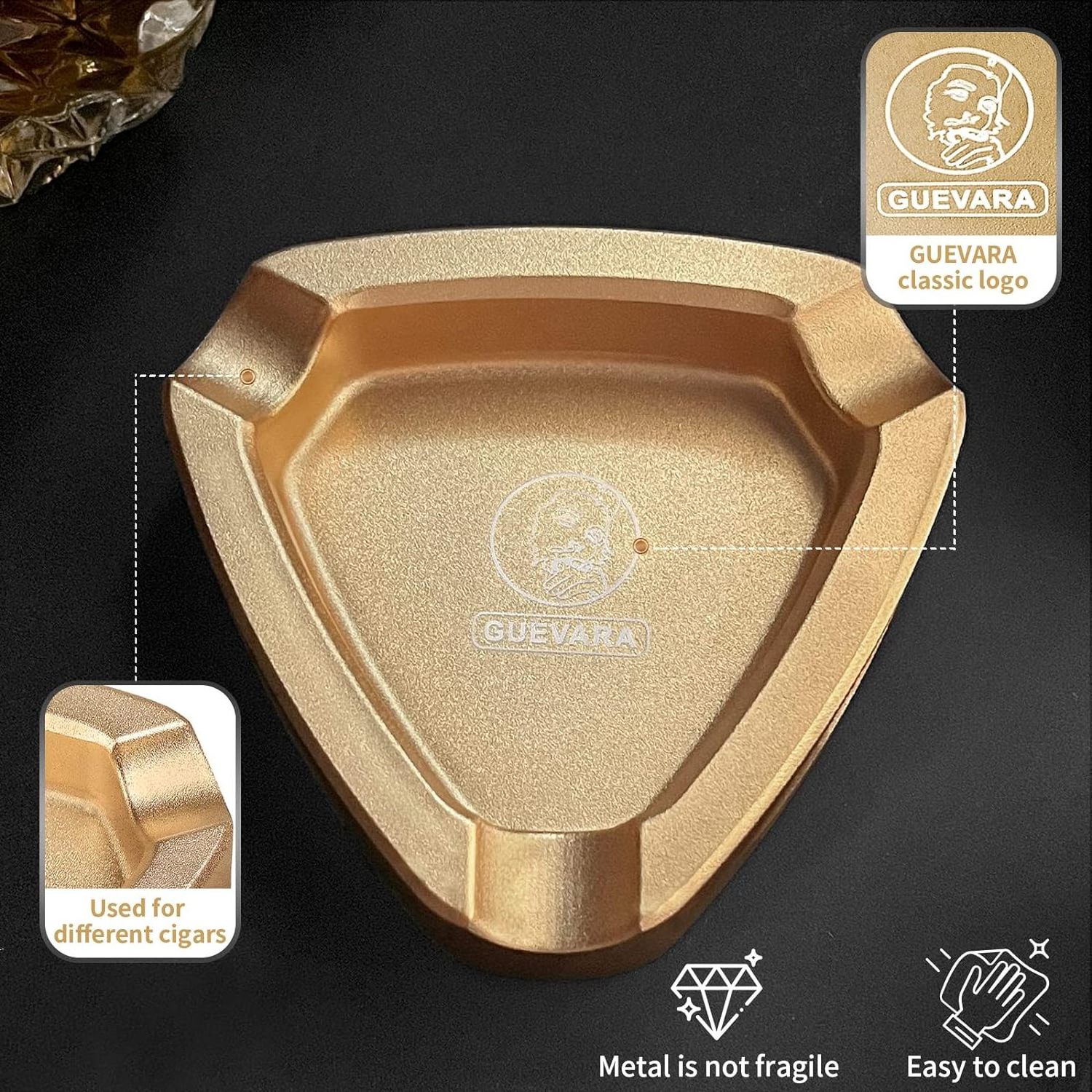 2023 new smooth touch windproof cool ashtray Aluminum cigar odorless ashtray