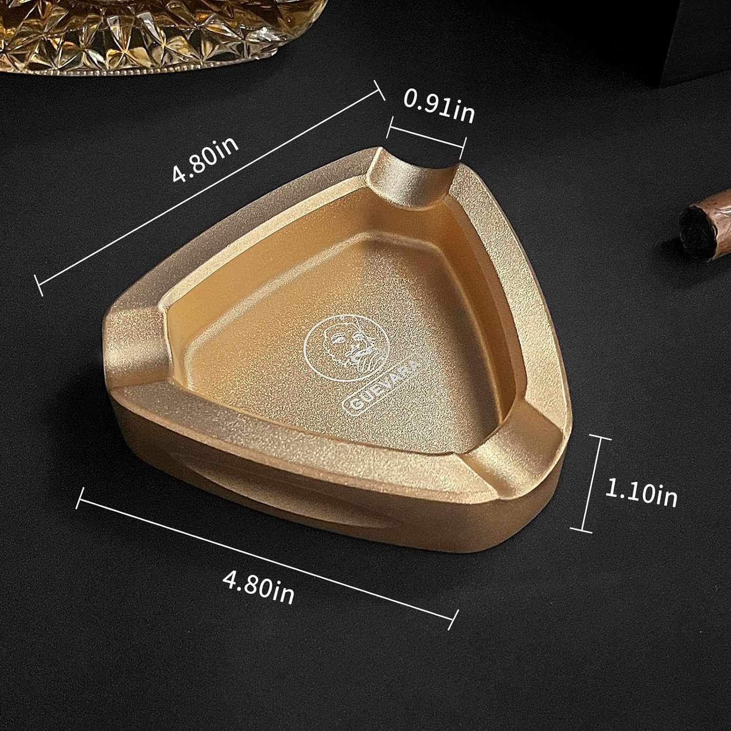 2023 new smooth touch windproof cool ashtray Aluminum cigar odorless ashtray