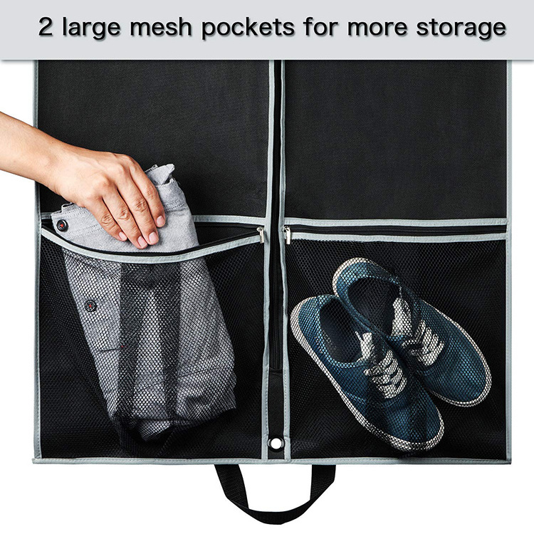 Eco Friendly Breathable Suit Cover Dress Clothes Suit Protector Garment Bag Storage Bags Customized Printed Non Woven Bag CN;ZHE