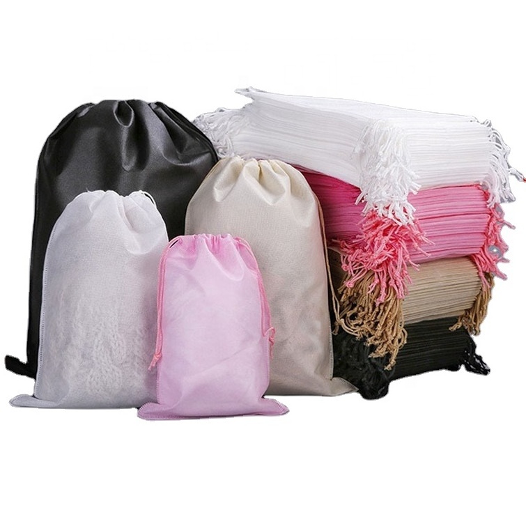 Non-Woven Fabric Drawstring Pockets for Clothes Toys Shoes-Dustproof Storage Bags with Logo Printing Craft Candle bag