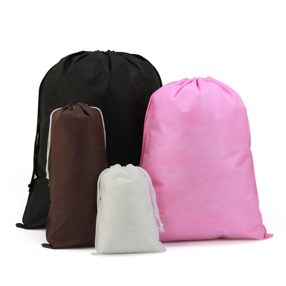 Non-Woven Fabric Drawstring Pockets for Clothes Toys Shoes-Dustproof Storage Bags with Logo Printing Craft Candle bag