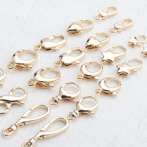 M824  Nickel Free Lobster Claw Clasp copper  Hooks  real 18K Gold Plated, DIY Necklace making accessories, 10pcs/lot