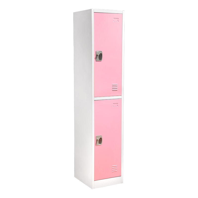 Morden Design 2 Door Iron Almirah Metal Wardrobe With Mirror Metal Storage Cabinet Steel Closet Wardrobe