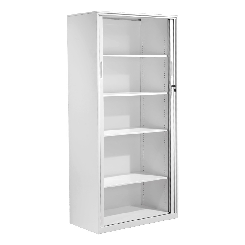 Office Metal Narrow Frame 2 Upper Glass Door Doors Steel Storage Filing File Storage Wardrobe Cabinet