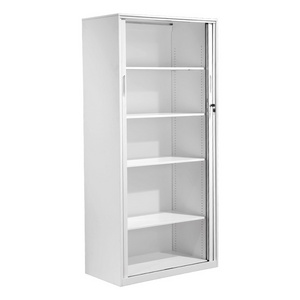 Office Metal Narrow Frame 2 Upper Glass Door Doors Steel Storage Filing File Storage Wardrobe Cabinet