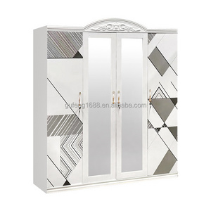 Modern Design Steel Open Wardrobe Cabinet Closet Print Steel Locker Laminate Wardrobe With Mirror