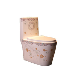 Color antique flower pattern white ceramic toilet support to sample custom produce ceramic toilets of various manufacturers