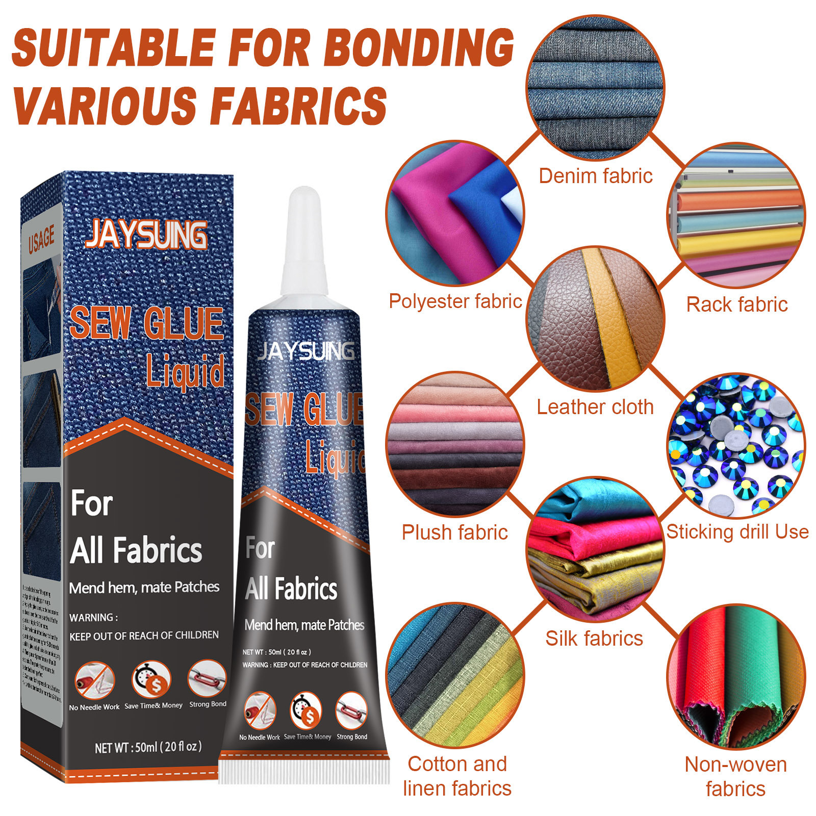 OEM ODM Liquid Fabric Sew Glue Leather Sew Glue Kit Secure Quick Dry Glue Liquid Sewing Ultra-stick Adhesive