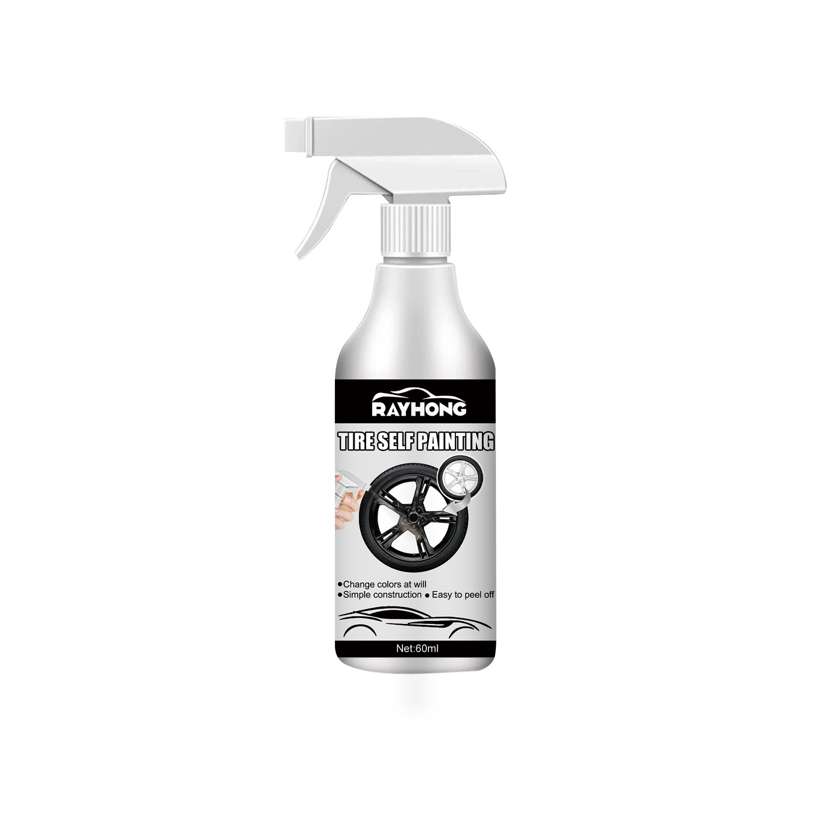 Rayhong OEM&ODM Painting Tire Black Paint Eco-friendly Non-toxtic Car Tire Paint Long-lasting Wheel Spray Paint