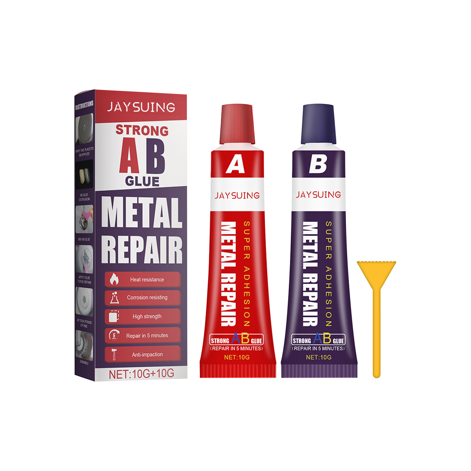 Jue-fish AB Metal Repair Sealant Magic Repair Metal Glue Waterproof AB Metal Repair AB Strong Adhesive