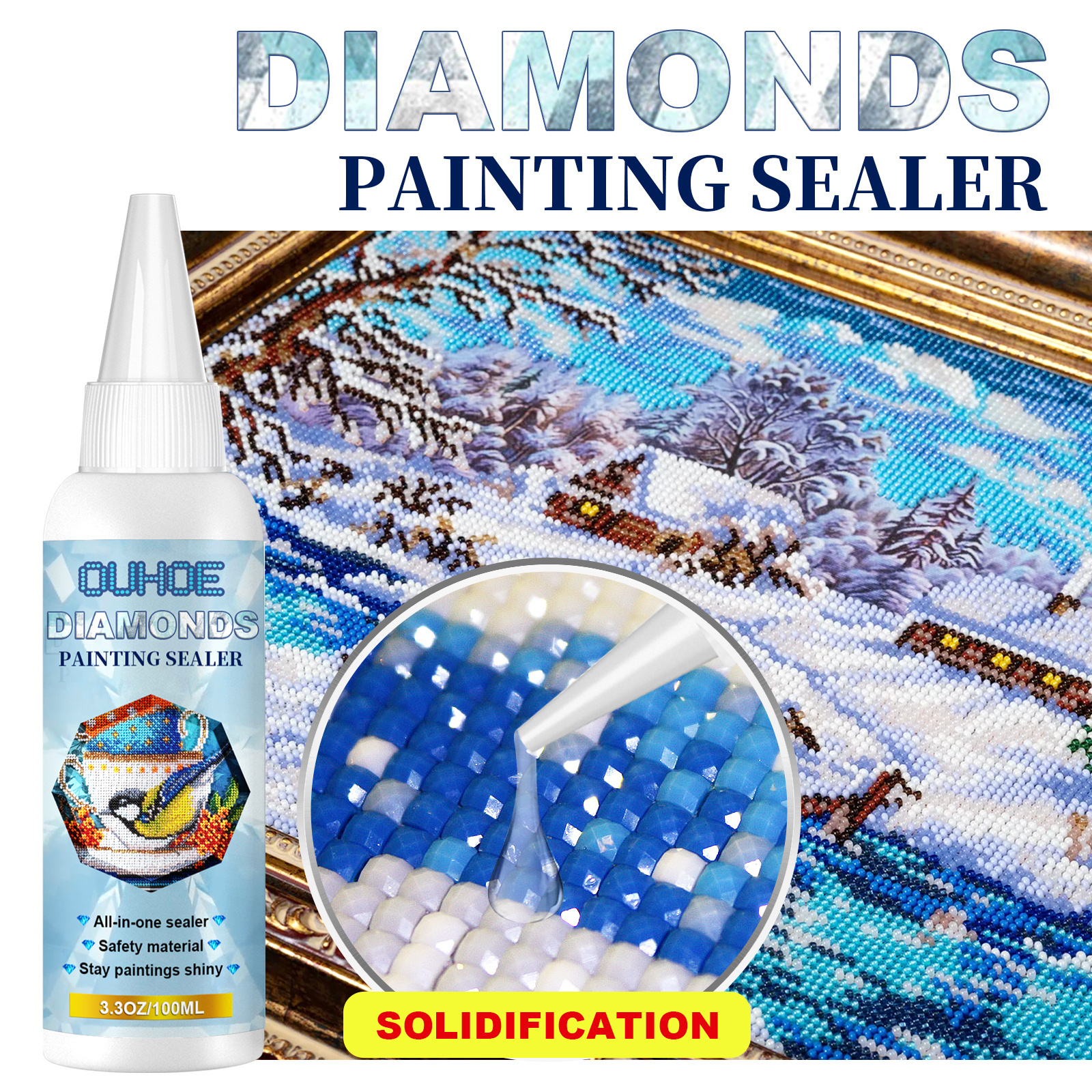 OUHOE OEM&ODM DIY Craft Diamond Painting Glue Strong Diamond Adhesive Safety Sealer Diamond Painting