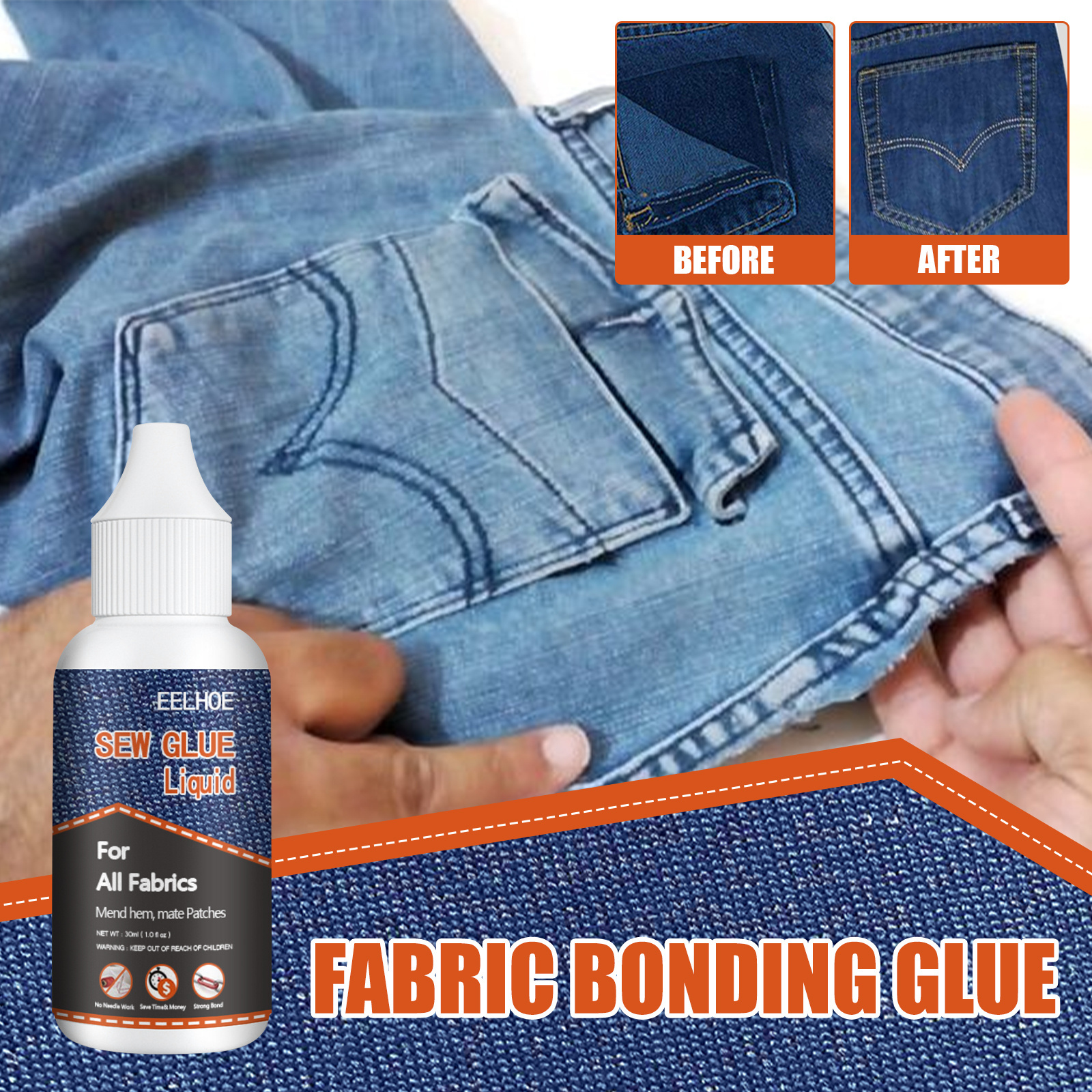 EELHOE OEM&ODM Clothes Adhesive Clothing Leather Furniture Fabric Glue Sealant Cloth Tape Glue For Fabric