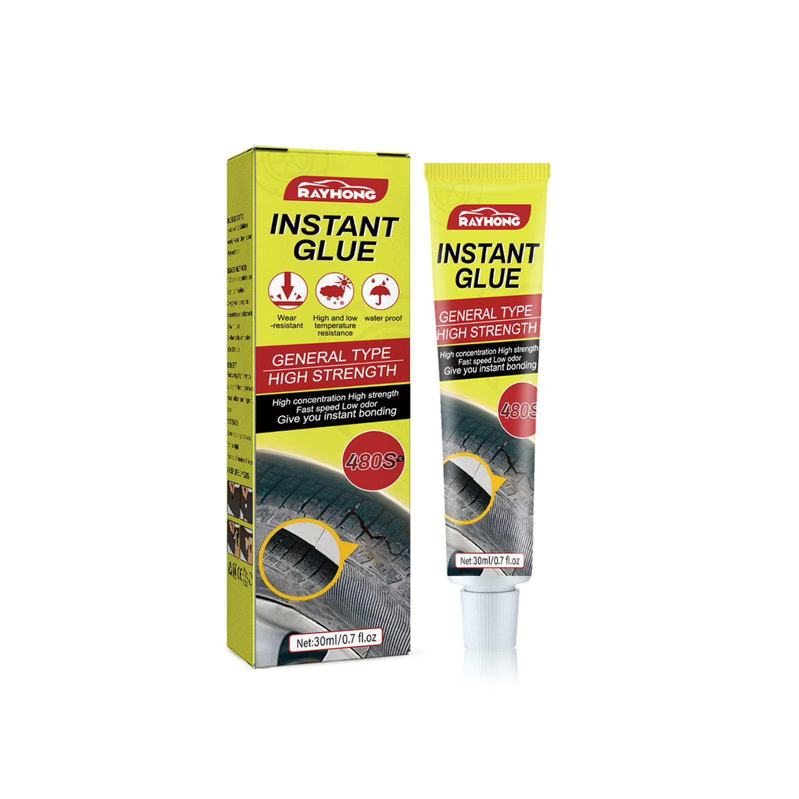 Rayhong OEM&ODM Instant Tire Repair Strong Adhesive Tire Glue Repair Waterproof Useful Rubber Glue For Tires