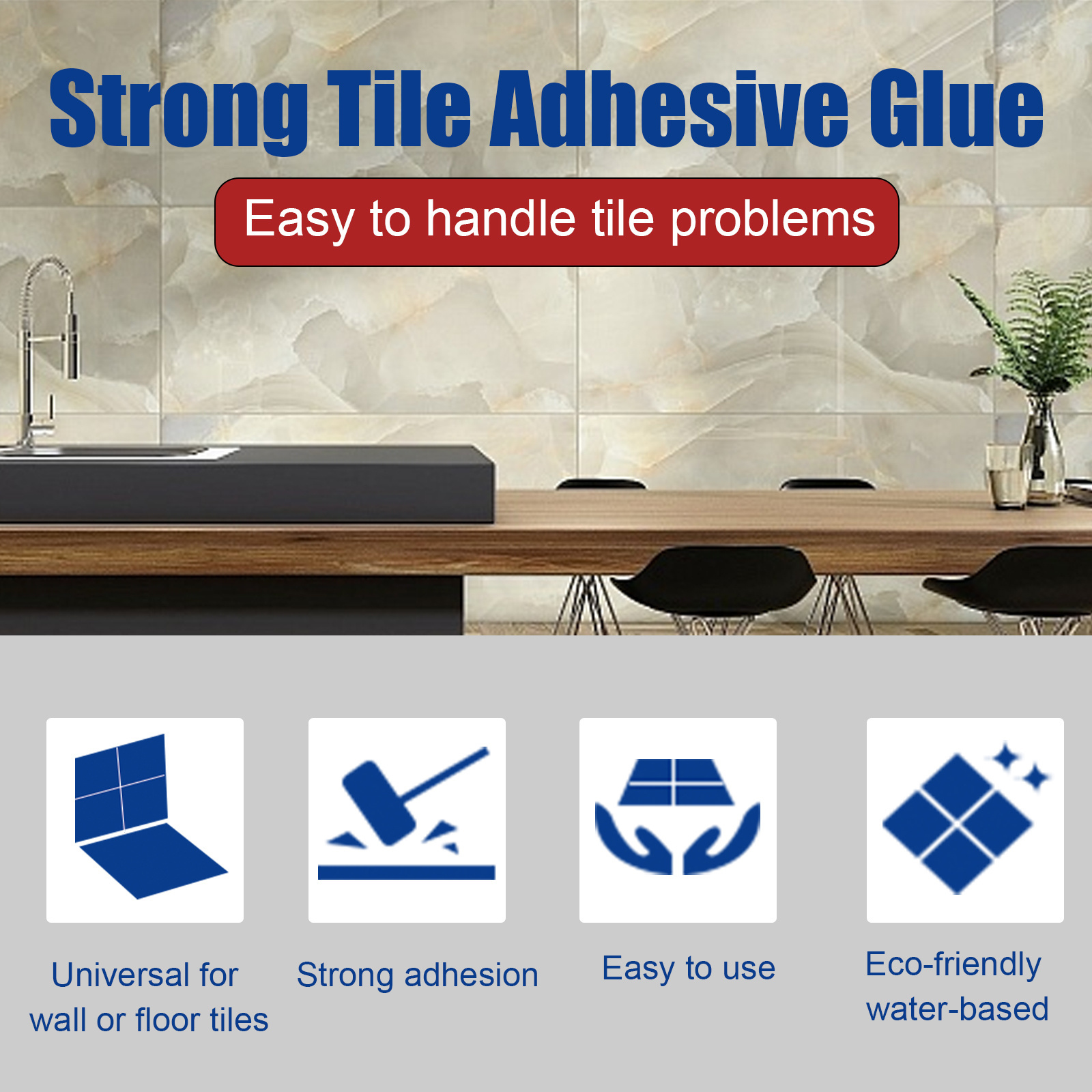 Jue-fish OEM&ODM Self Adhesive Floor Tiles Eco-friendly Tile Glue White Quickly Fix Painting Glue For Roof Tiles Paint