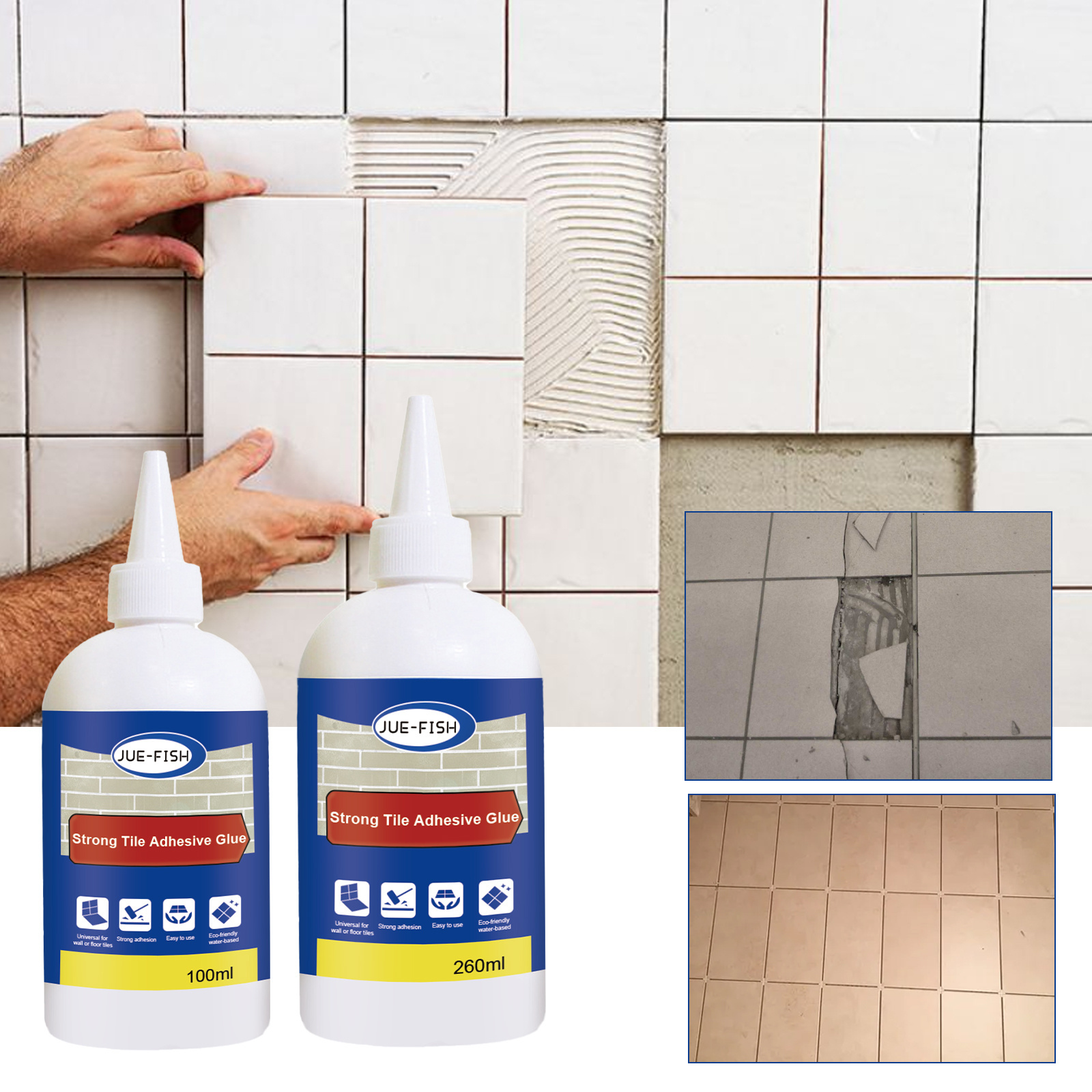 Jue-fish OEM&ODM Self Adhesive Floor Tiles Eco-friendly Tile Glue White Quickly Fix Painting Glue For Roof Tiles Paint