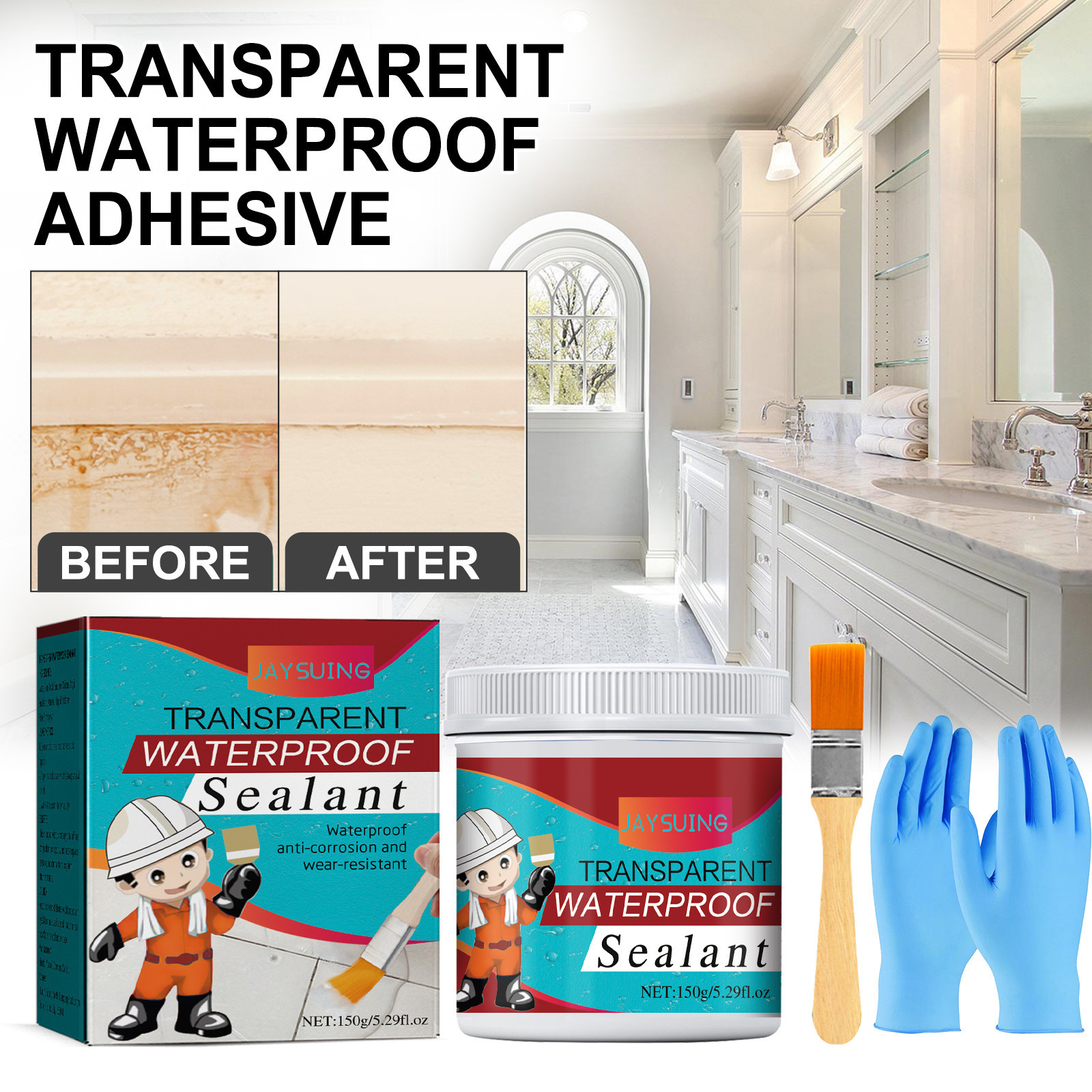 Jaysuing Bathroom Waterproof Sealant Glue Set Roof Paint Waterproof Coating Soft Waterproofing Coating For Roof