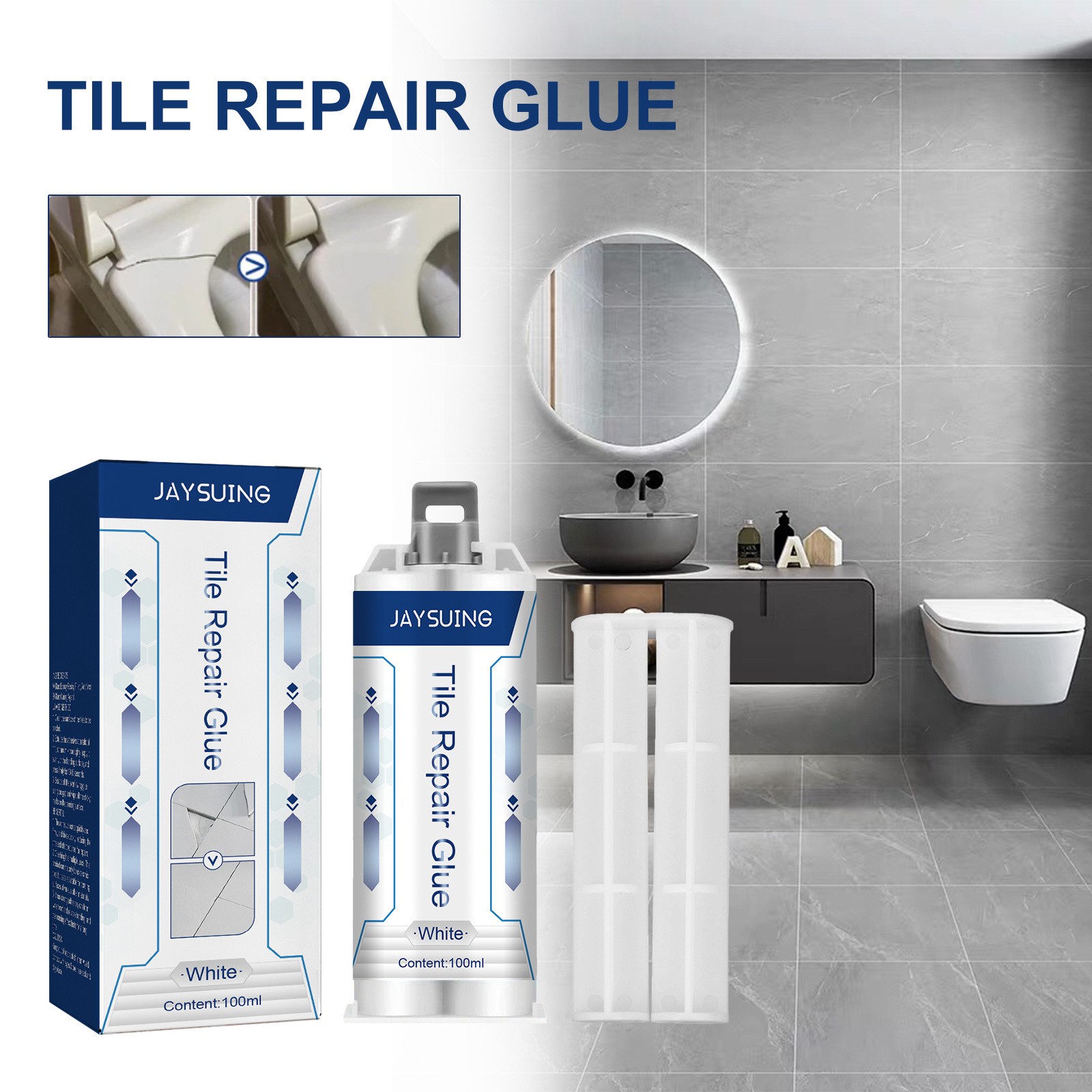 Jaysuing OEM&ODM Tile Repair Adhesive Hot Resistenance Ceramic Tile Repair Kit Non-irrtating Glue For Stone Tile