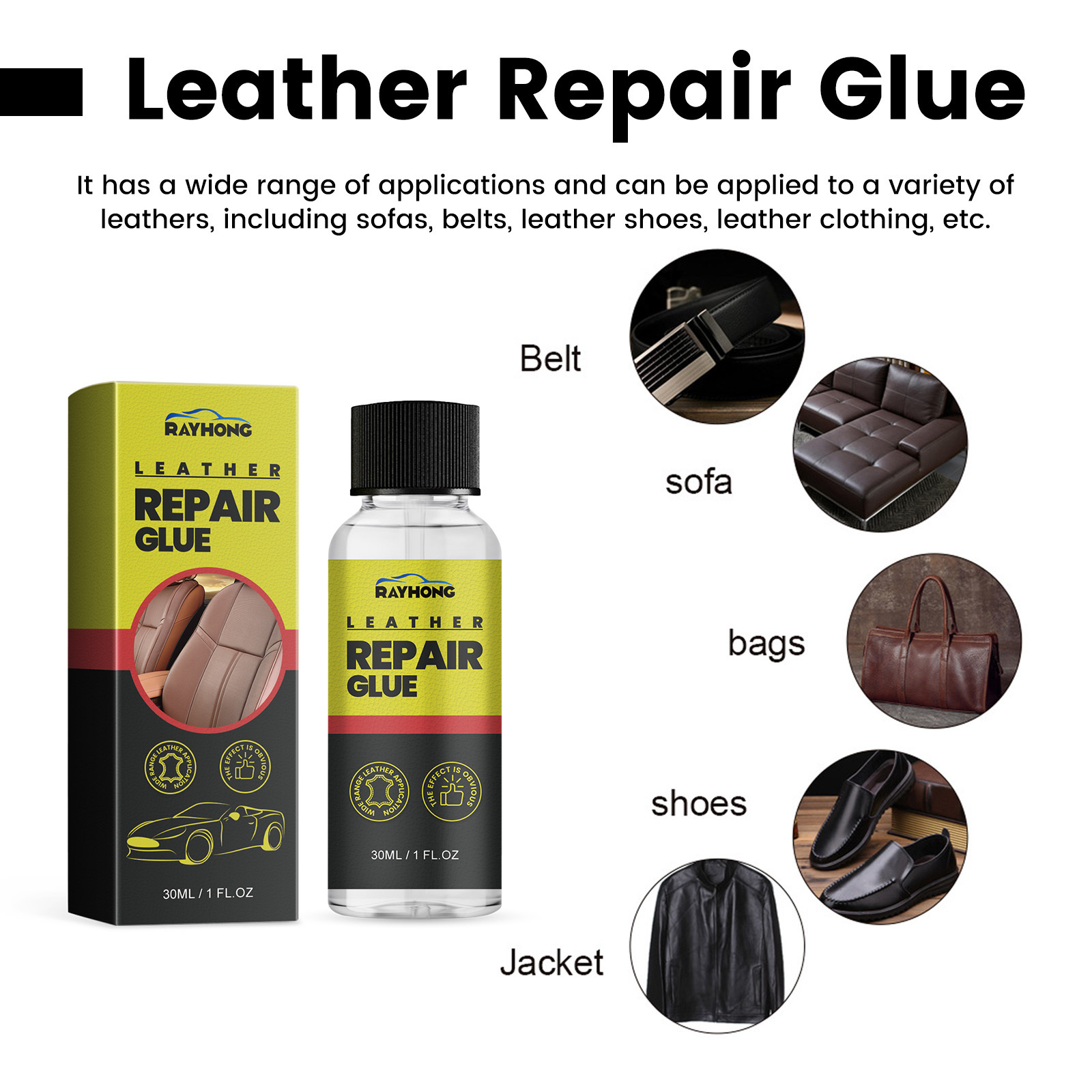 Rayhong Leather Repair Kit Polishing Leather Glue Adhesive Maintenance Glue For Leather