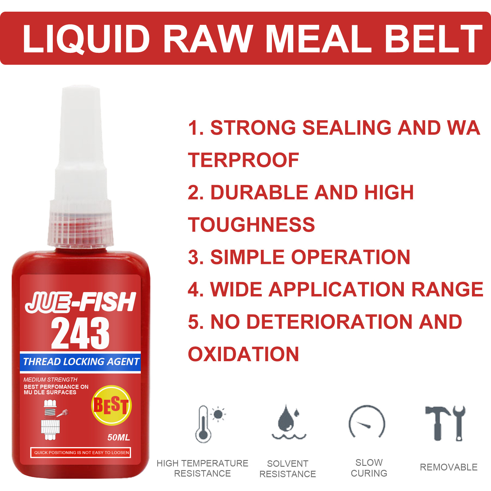 Jue-fish OEM&ODM Hot Melt Glue Thread Multipurpose Adhesive Thread Lock Sealant Fearless Thread-locking Agent