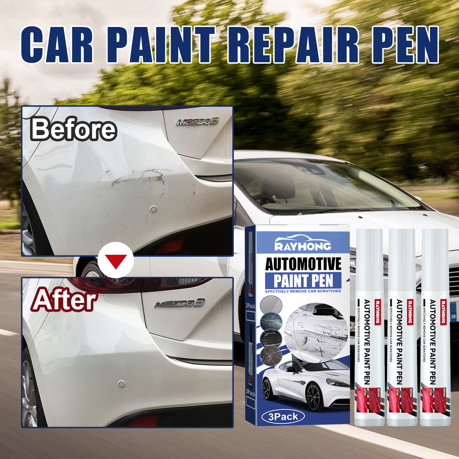 Car Mending Fill Paint Pen Tool Professional Sustainable Waterproof Touch Up Car Paint Repair Coat Painting Scratch Remover Pen