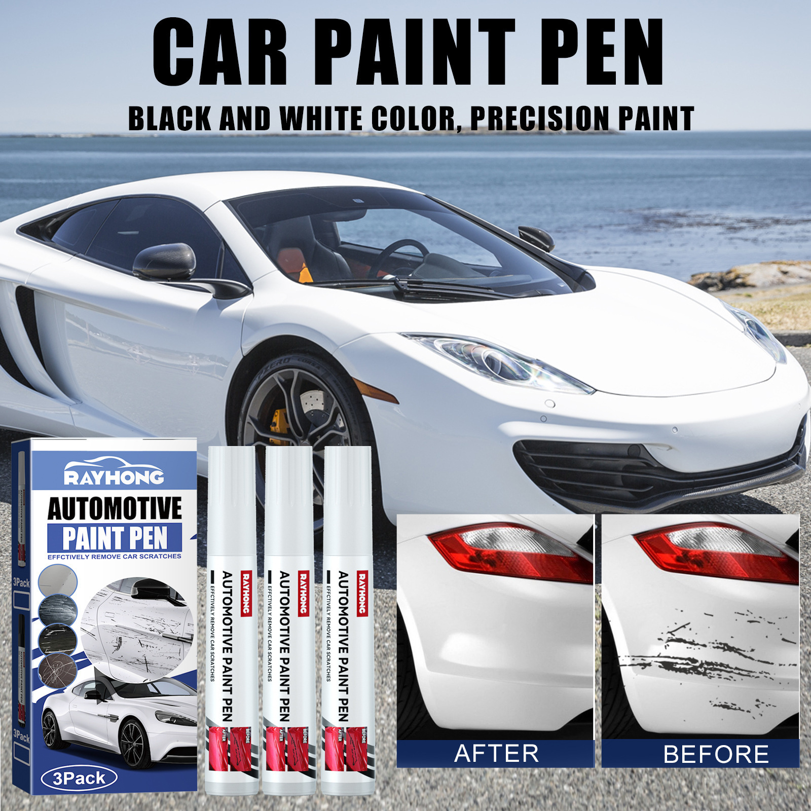 Car Mending Fill Paint Pen Tool Professional Sustainable Waterproof Touch Up Car Paint Repair Coat Painting Scratch Remover Pen