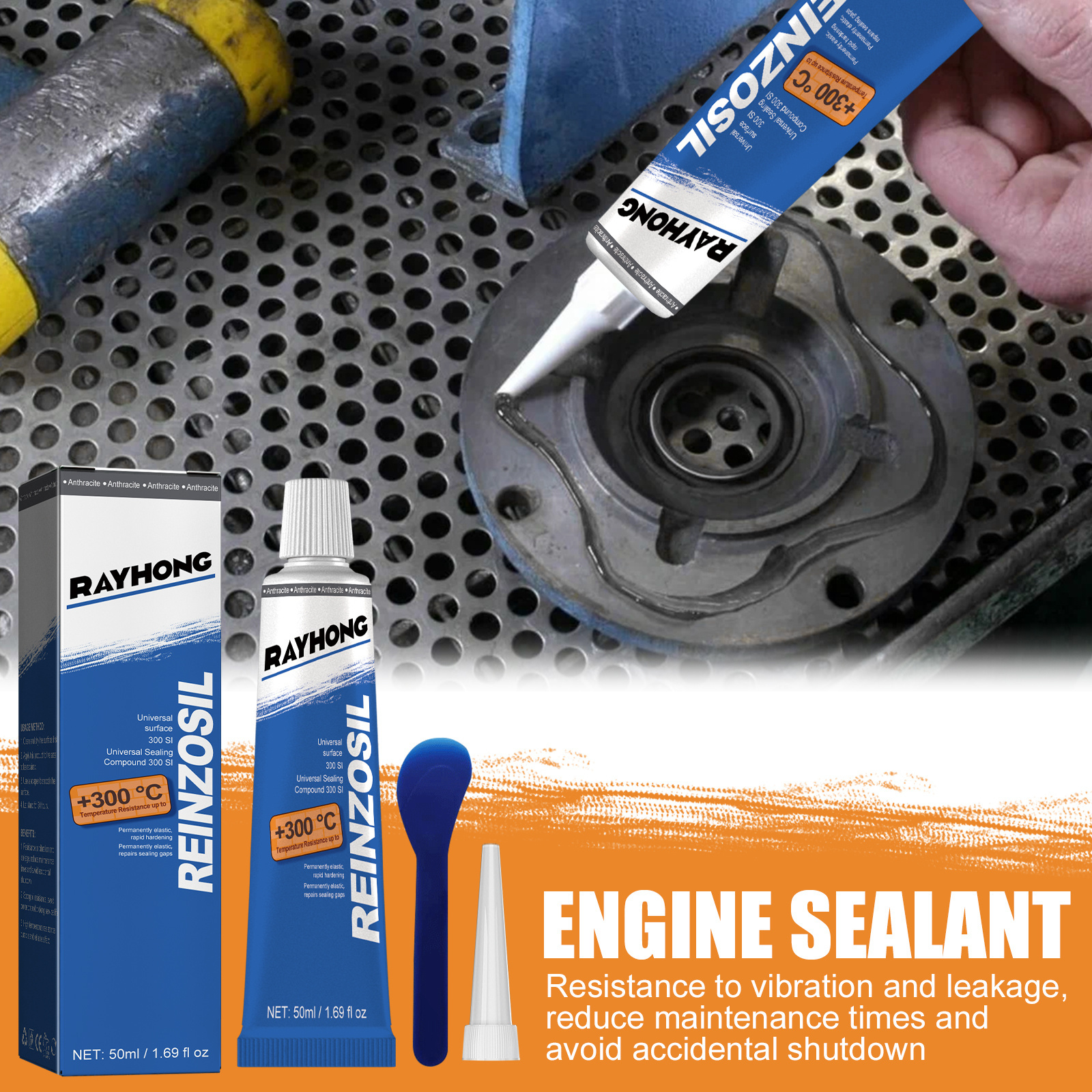 Rayhong Clear Sealant High Temperature Resistance Exhaust Sealant Non-toxtic Engine Sealant