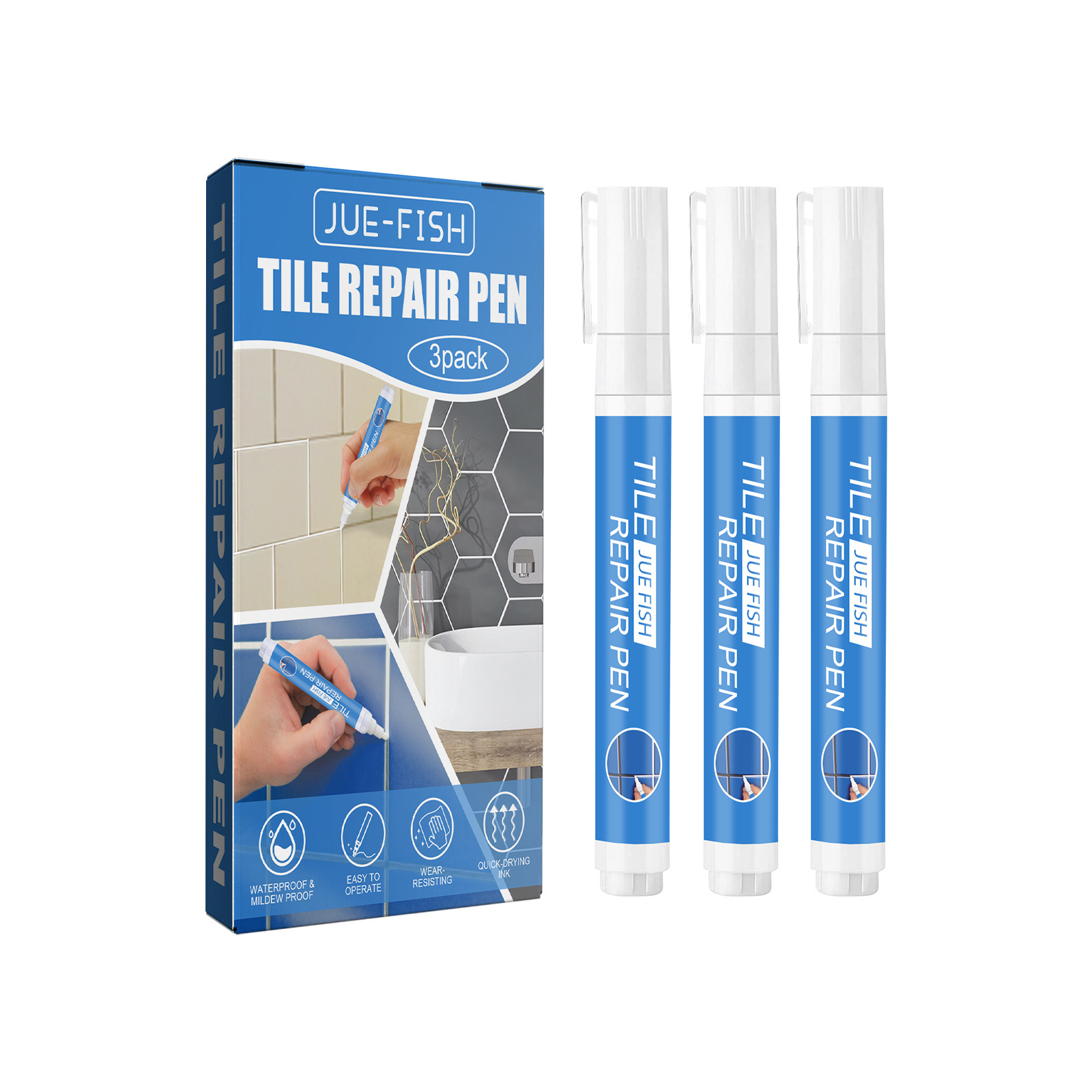 Jue-fish OEM&ODM Marker Tile Repair Glue Waterproof Ceramic Tile Repair Filler Organic Tile Repair Pen