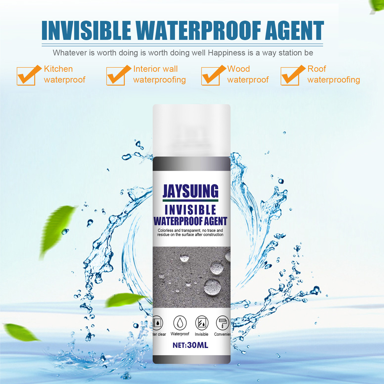 Jaysuing Invisible Waterproof Agent Buildings Transparent Waterproof Agent Powerful Super Waterproof Glue