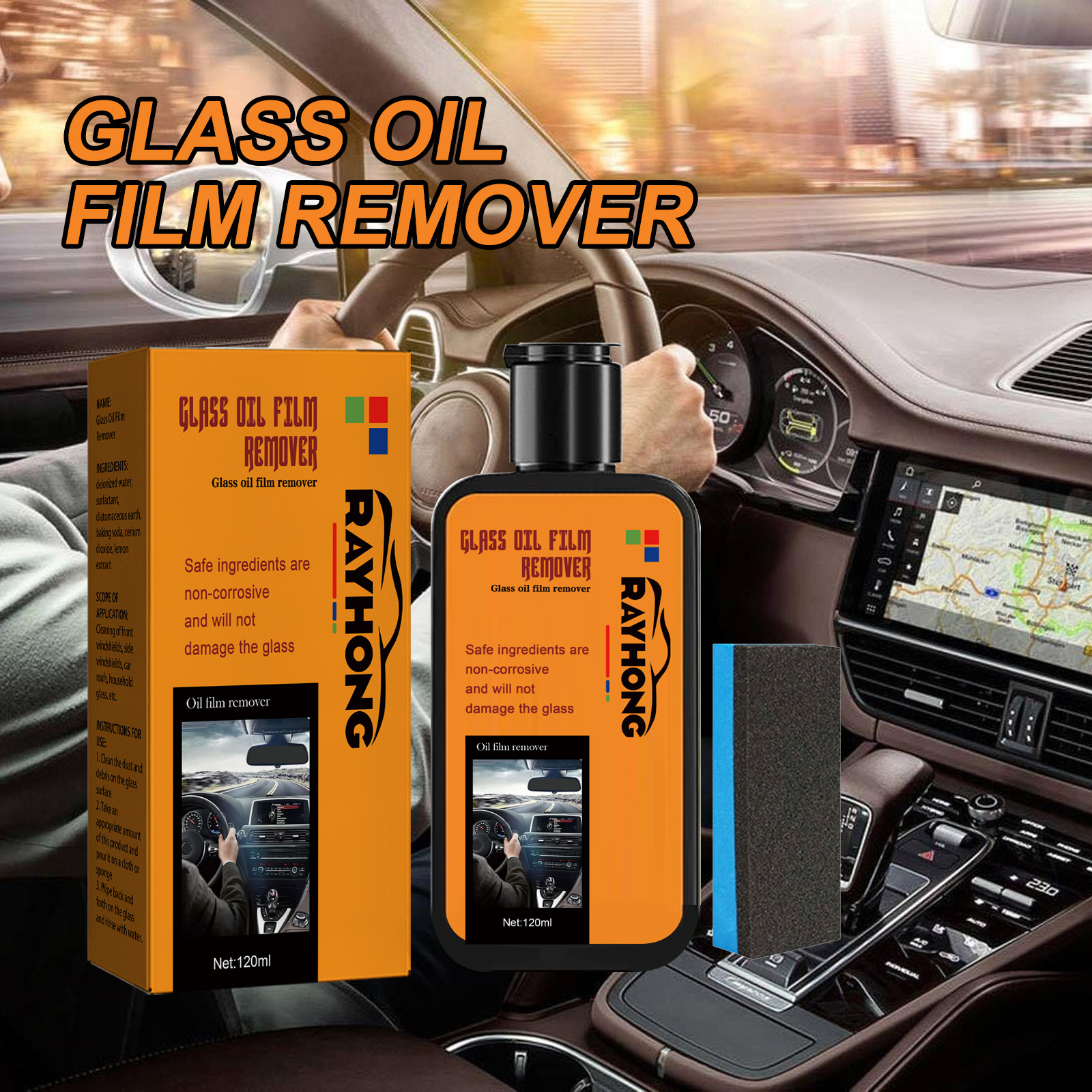 Rayhong OEM&ODM Glass Shower Cleaner Windshield Window Glass Cleaner Liquid Car Glass Cleaner