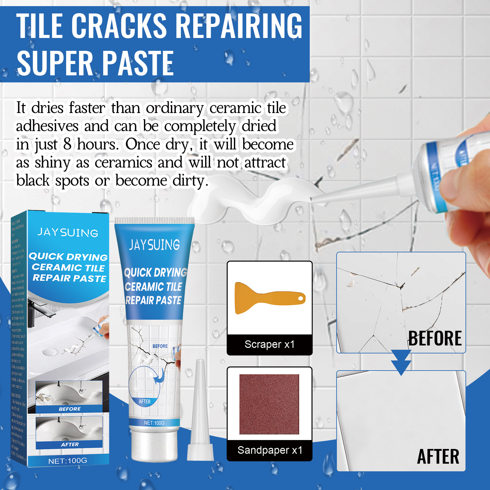 Jaysuing OEM&ODM Tile Gap Repair Tool Quick Dry Tile Gap Repair Ceramic Tile Gap Filler Repair Sealant