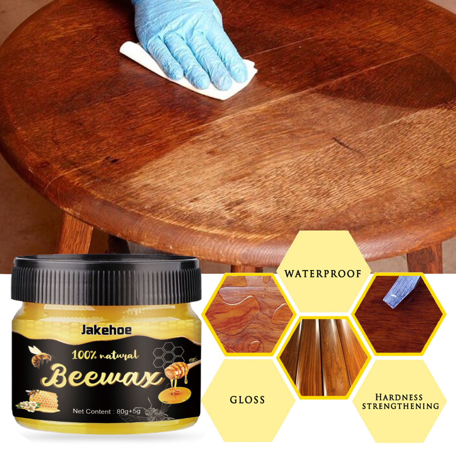 Jakehoe Wood Wax Oil Paint Restoring Wood Wax Polish Natural Formula Wax For Wood