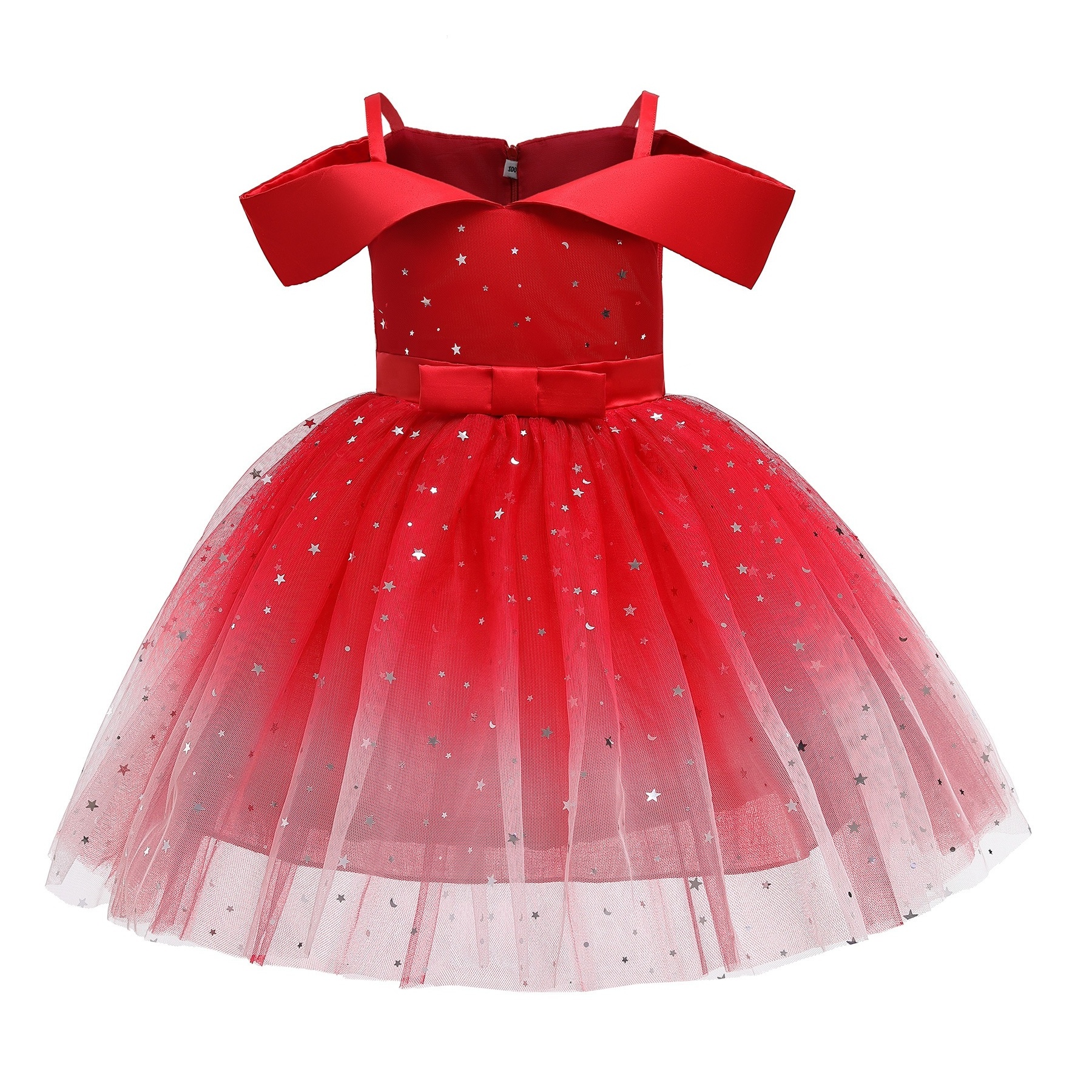 Hot Sale Summer Spring fashion New year Red Infant Clothing Birthday Party Lace princess baby girl dresses