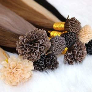 Super Double Drawn Hair Keratin FlatTip Extensions 20inch-30inch Blonde PreBonded Glue Hair Extensions