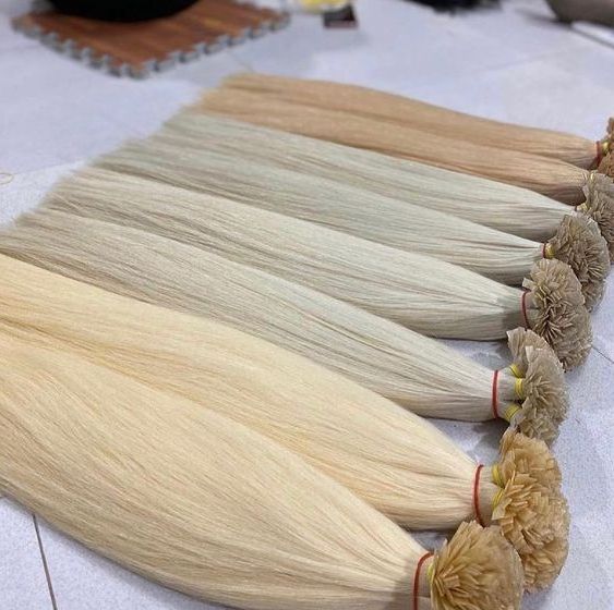 Super Double Drawn Hair Keratin FlatTip Extensions 20inch-30inch Blonde PreBonded Glue Hair Extensions